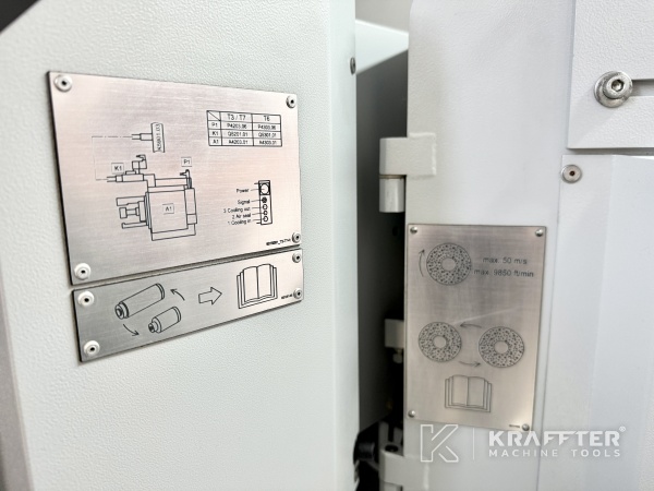 Name plate of KELLENBERGER 100 CNC cylindrical grinder available at Kraffter 90121