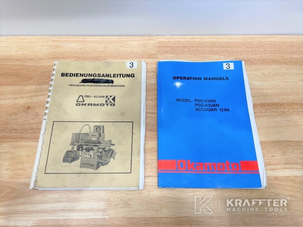 Instruction manual OKAMOTO PSG-63UAN (990) available from KRAFFTER Machine Tools
